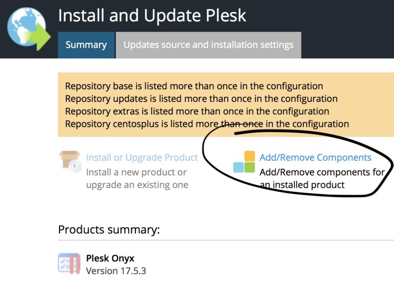 add new components into Plesk