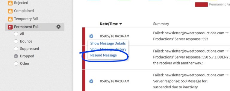 resending failed messages in Mailgun