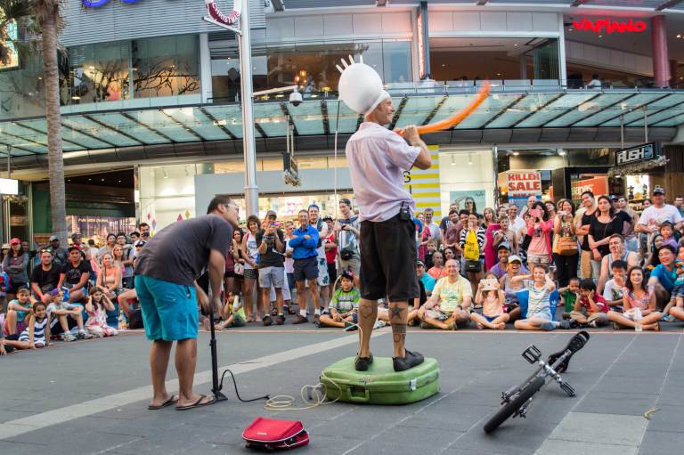 Street performing with my tall Uni